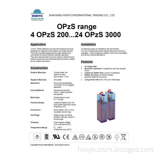 6 OPZS 300 Tubular Plate Battery